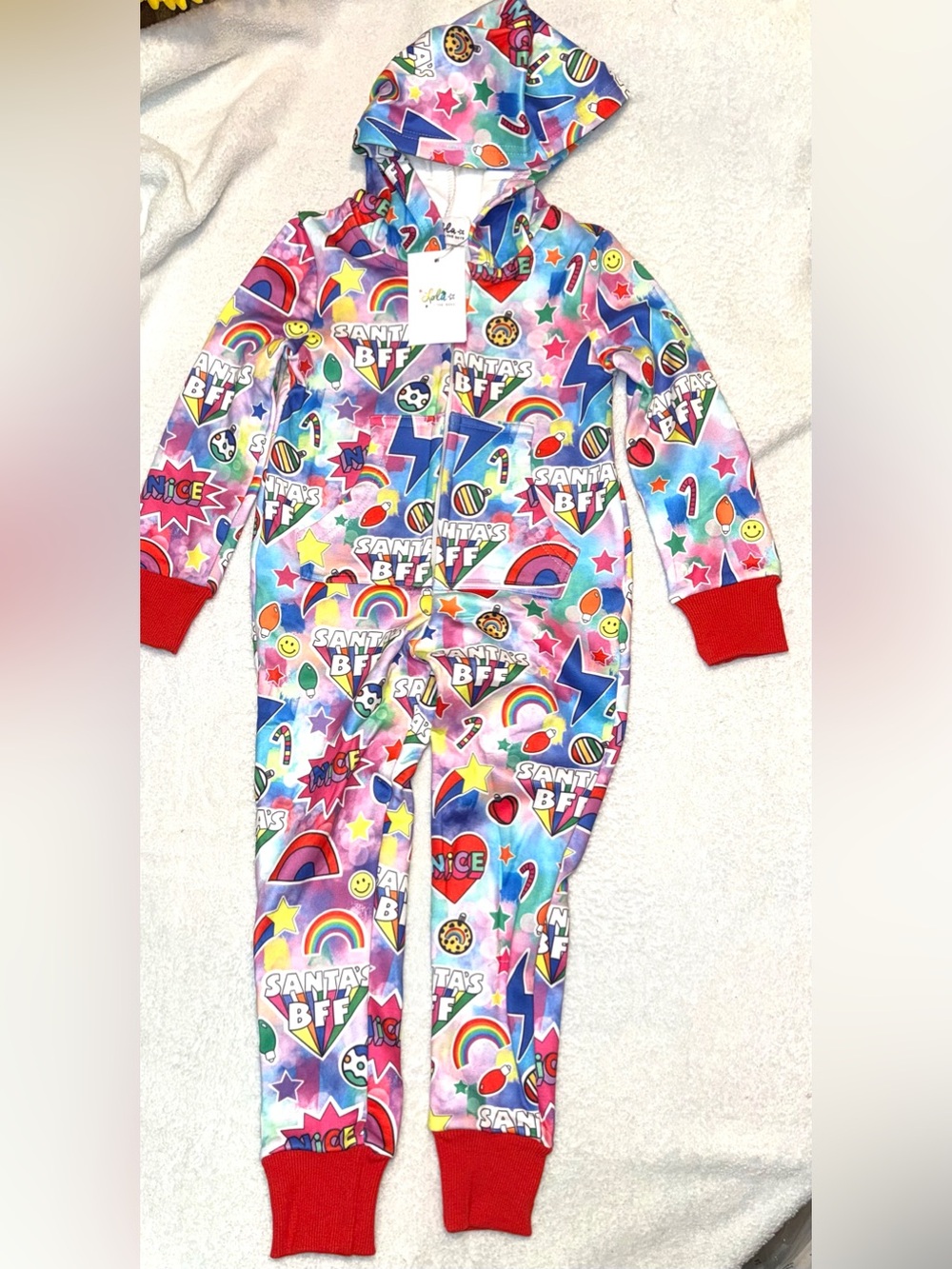 Lola + the Boys Santa's BFF Holiday Onesie, size 2, NWT—see description